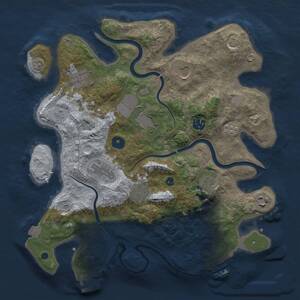 Thumbnail Rust Map: Procedural Map, Size: 3500, Seed: 12340311, 15 Monuments