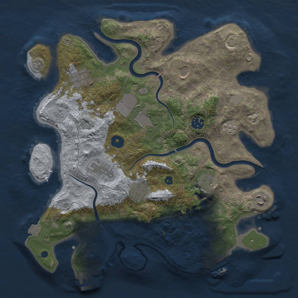 Rust Map: Procedural Map, Size: 3500, Seed: 12340311, 15 Monuments