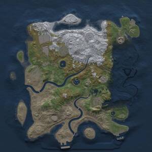 Thumbnail Rust Map: Procedural Map, Size: 3500, Seed: 1243412892, 13 Monuments