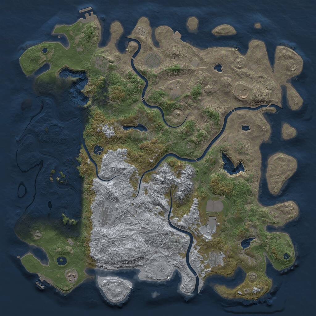 Rust Map: Procedural Map, Size: 5000, Seed: 219089708, 16 Monuments