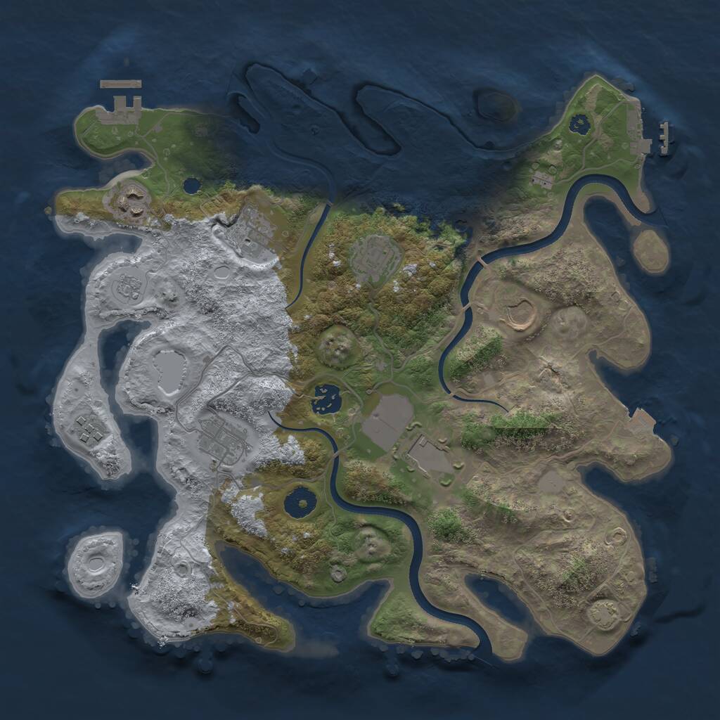 Rust Map: Procedural Map, Size: 3500, Seed: 1893764959, 14 Monuments