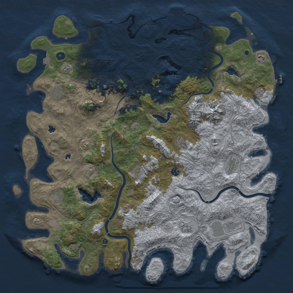 Rust Map: Procedural Map, Size: 5300, Seed: 26666667, 17 Monuments