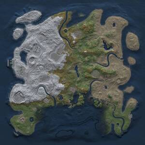 Thumbnail Rust Map: Procedural Map, Size: 4500, Seed: 54785199, 16 Monuments