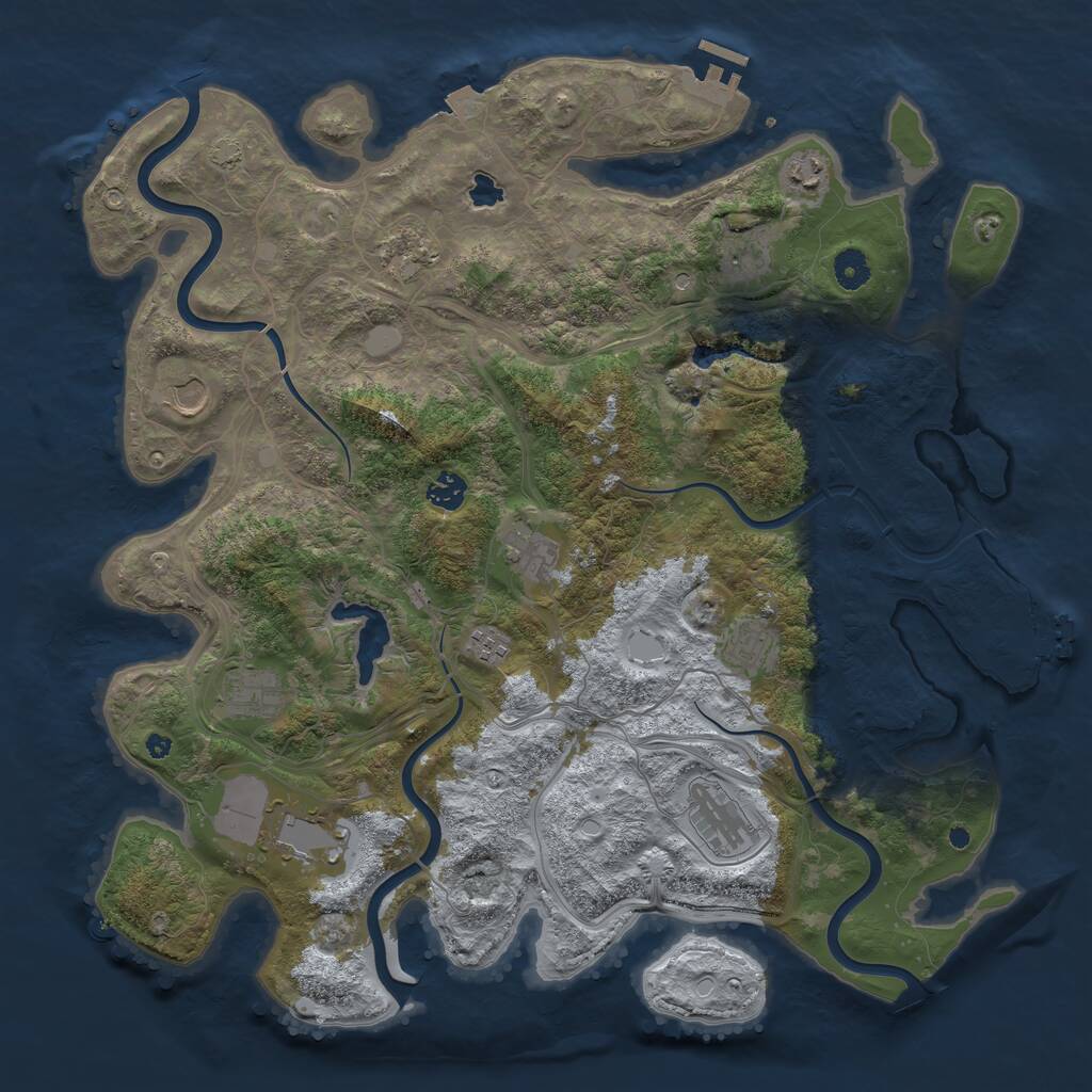 Rust Map: Procedural Map, Size: 4300, Seed: 20260101, 16 Monuments