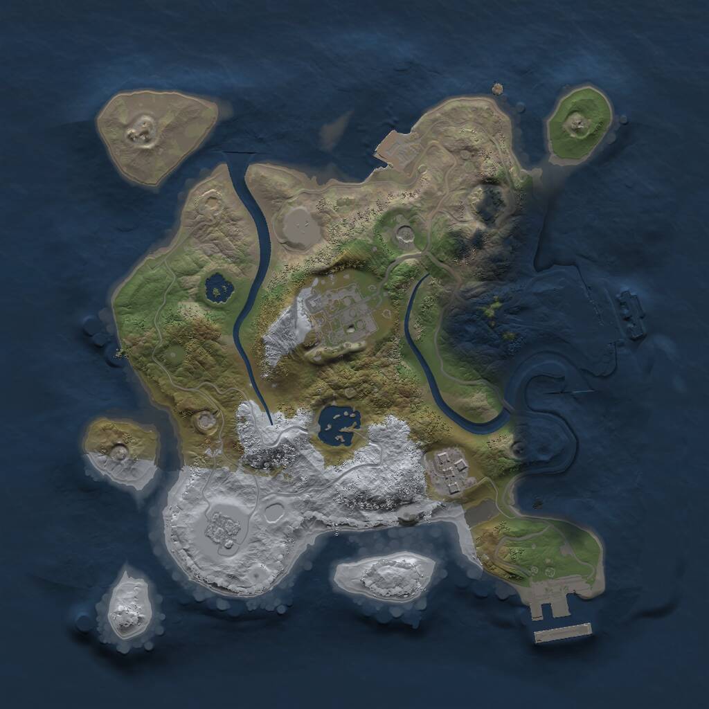 Rust Map: Procedural Map, Size: 2500, Seed: 1506199103, 9 Monuments