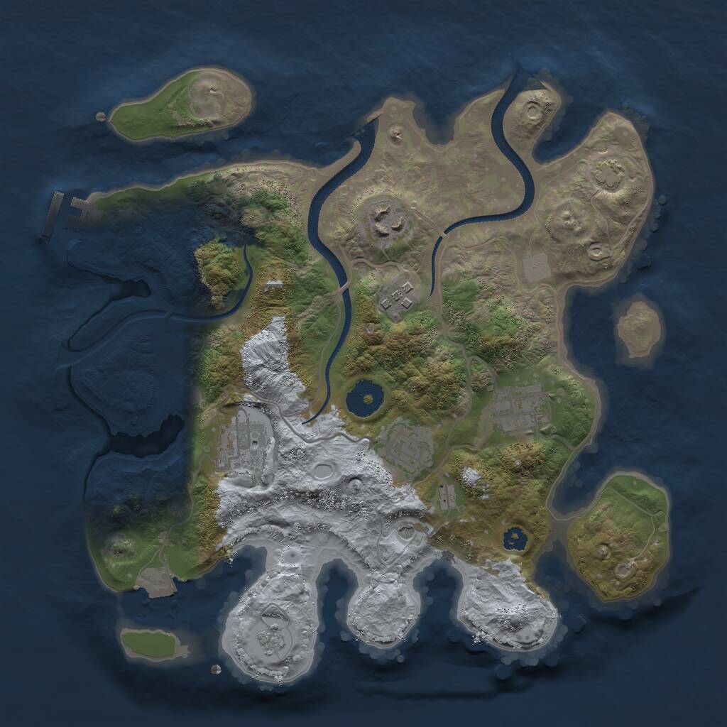 Rust Map: Procedural Map, Size: 3000, Seed: 1547716248, 10 Monuments