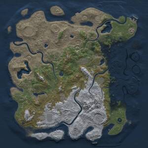 Thumbnail Rust Map: Procedural Map, Size: 5000, Seed: 1319855690, 17 Monuments