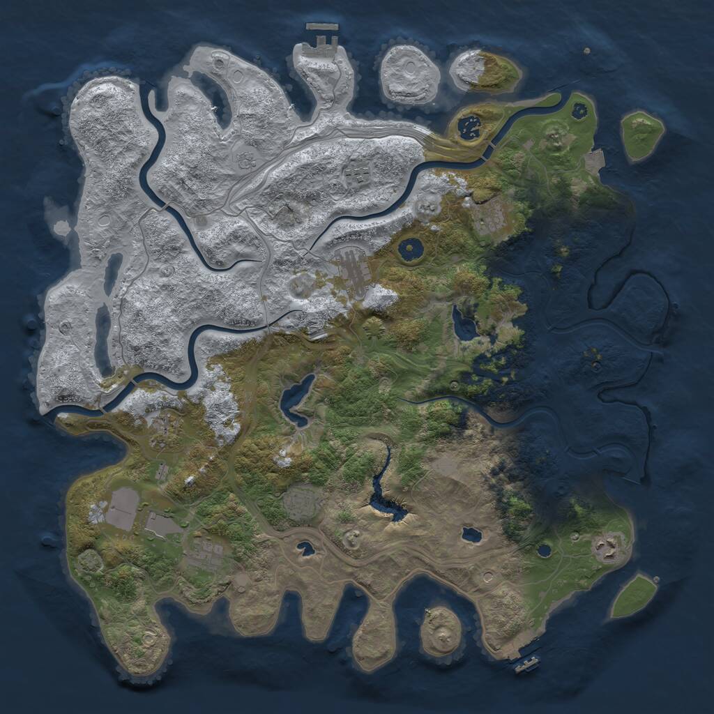 Rust Map: Procedural Map, Size: 4500, Seed: 1424449100, 15 Monuments