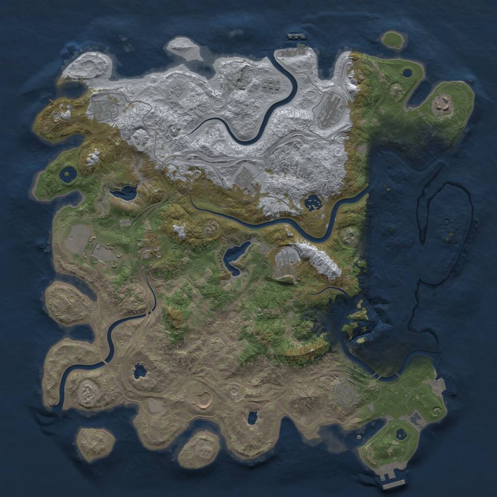 Rust Map: Procedural Map, Size: 4500, Seed: 514637754, 17 Monuments
