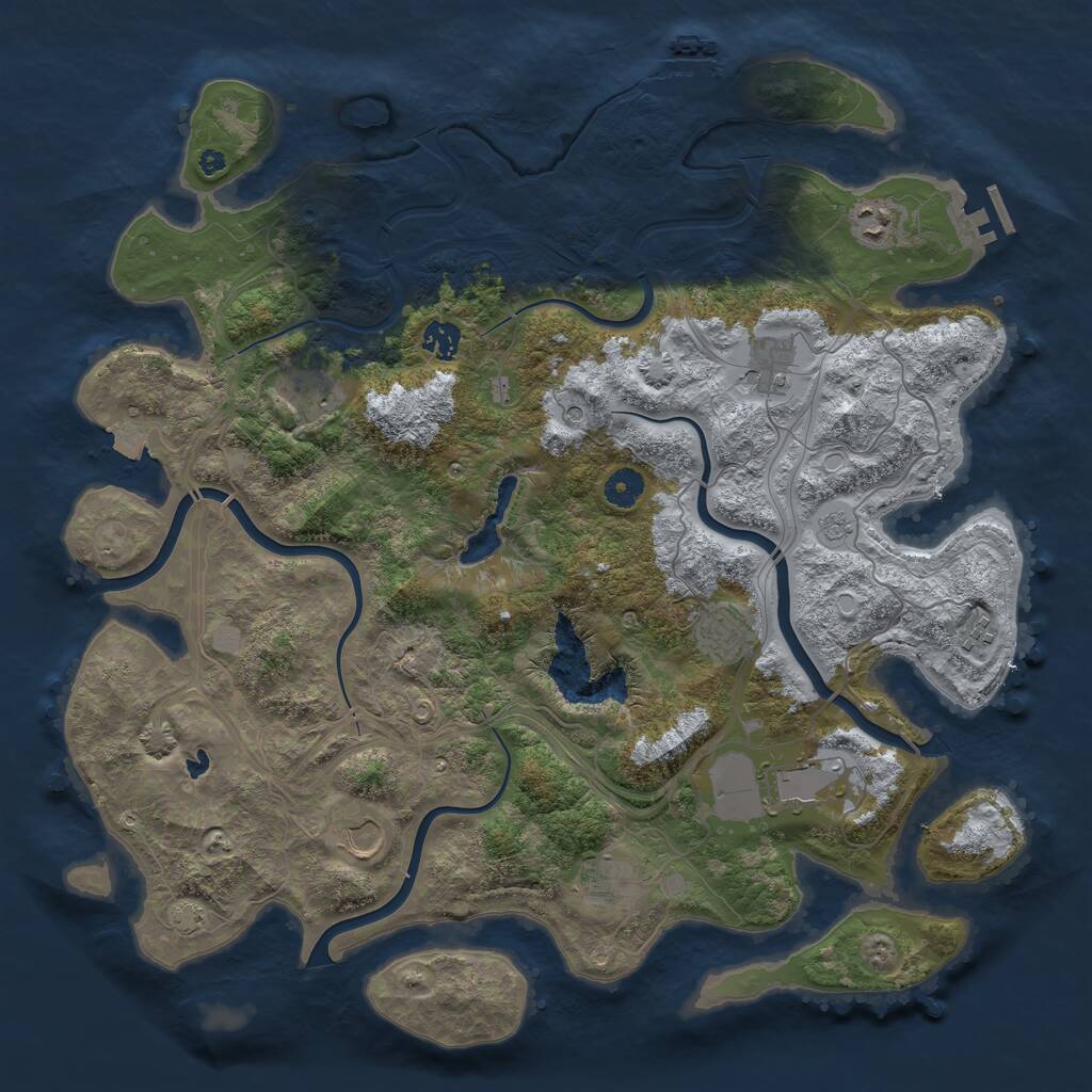 Rust Map: Procedural Map, Size: 4250, Seed: 491333309, 15 Monuments