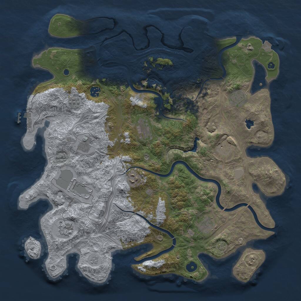 Rust Map: Procedural Map, Size: 4300, Seed: 426880851, 16 Monuments