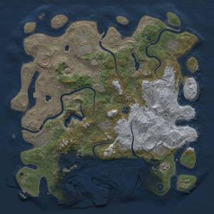 Thumbnail Rust Map: Procedural Map, Size: 4500, Seed: 199921605, 16 Monuments