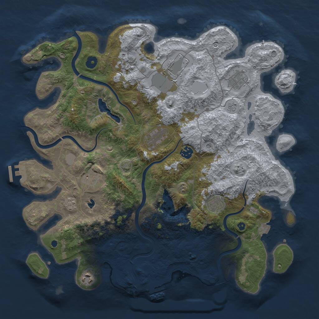 Rust Map: Procedural Map, Size: 4000, Seed: 639719556, 15 Monuments