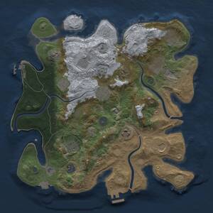 Thumbnail Rust Map: Procedural Map, Size: 3500, Seed: 1362873838, 18 Monuments