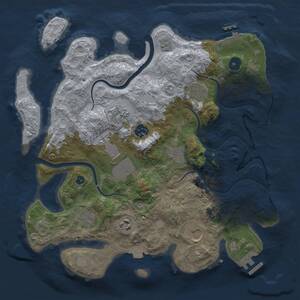 Thumbnail Rust Map: Procedural Map, Size: 3500, Seed: 2477, 15 Monuments