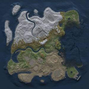 Thumbnail Rust Map: Procedural Map, Size: 3500, Seed: 2477, 15 Monuments