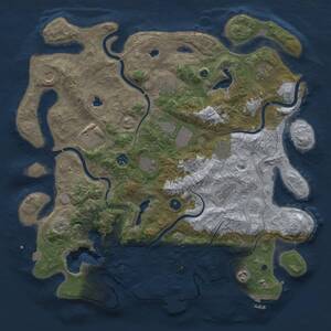 Thumbnail Rust Map: Procedural Map, Size: 4500, Seed: 58250257, 17 Monuments