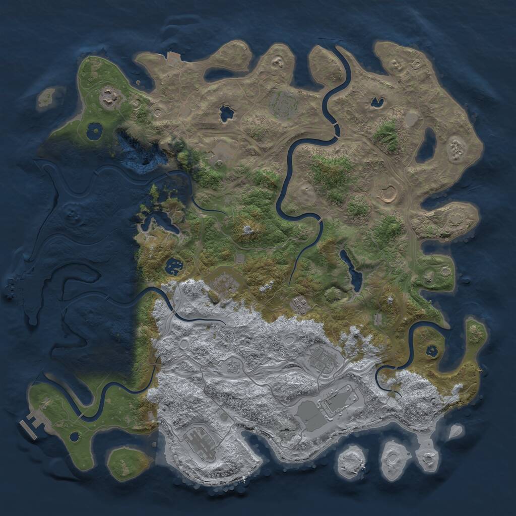 Rust Map: Procedural Map, Size: 4500, Seed: 63189323, 16 Monuments