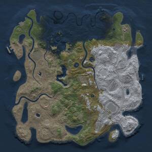 Thumbnail Rust Map: Procedural Map, Size: 4500, Seed: 28399259, 17 Monuments