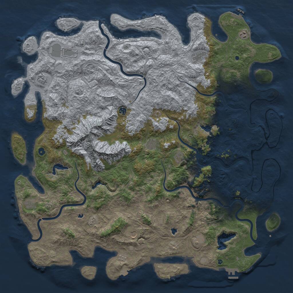 Rust Map: Procedural Map, Size: 6000, Seed: 1247856297, 17 Monuments