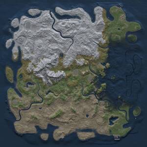 Thumbnail Rust Map: Procedural Map, Size: 6000, Seed: 1247856297, 17 Monuments