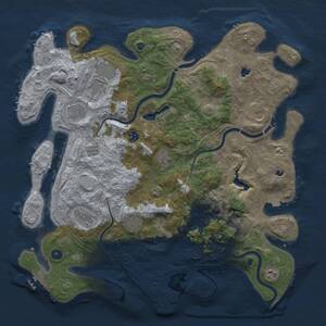 Thumbnail Rust Map: Procedural Map, Size: 4500, Seed: 240361014, 17 Monuments