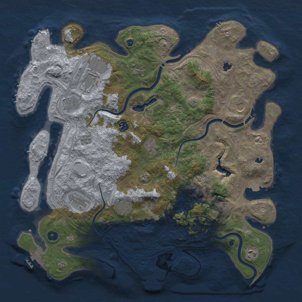 Rust Map: Procedural Map, Size: 4500, Seed: 240361014, 17 Monuments