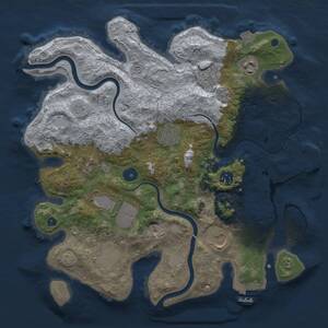 Thumbnail Rust Map: Procedural Map, Size: 3500, Seed: 1326678803, 15 Monuments