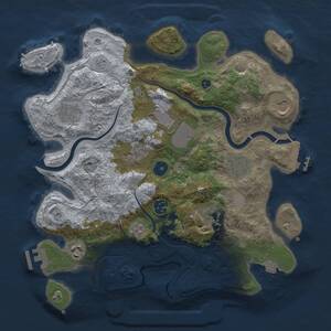 Thumbnail Rust Map: Procedural Map, Size: 3500, Seed: 1123588108, 15 Monuments