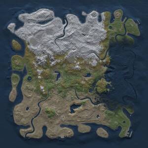 Thumbnail Rust Map: Procedural Map, Size: 5000, Seed: 57969662, 16 Monuments