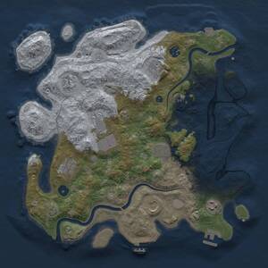 Thumbnail Rust Map: Procedural Map, Size: 3750, Seed: 696443522, 15 Monuments