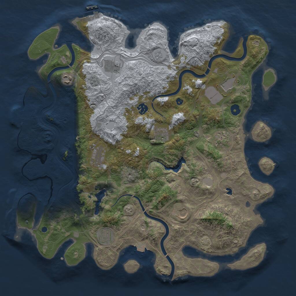Rust Map: Procedural Map, Size: 4250, Seed: 1408404142, 16 Monuments