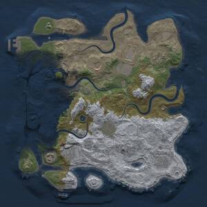 Thumbnail Rust Map: Procedural Map, Size: 3500, Seed: 1089014548, 14 Monuments
