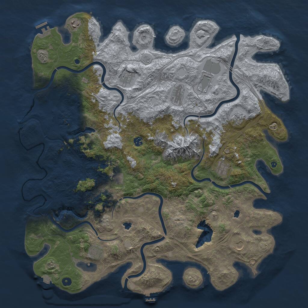 Rust Map: Procedural Map, Size: 5000, Seed: 1697228368, 17 Monuments
