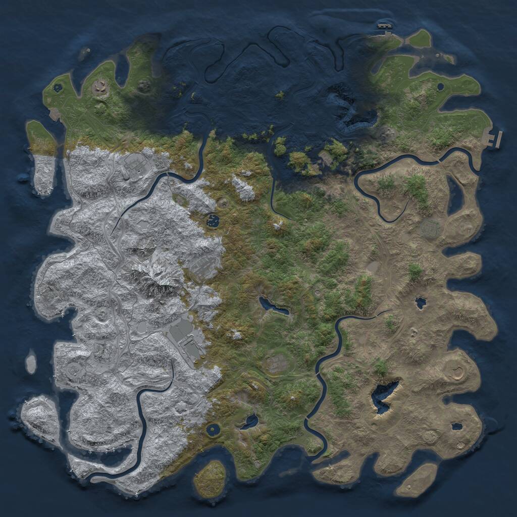 Rust Map: Procedural Map, Size: 6000, Seed: 1790516571, 17 Monuments