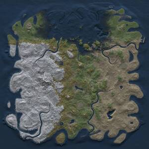 Thumbnail Rust Map: Procedural Map, Size: 6000, Seed: 1790516571, 17 Monuments