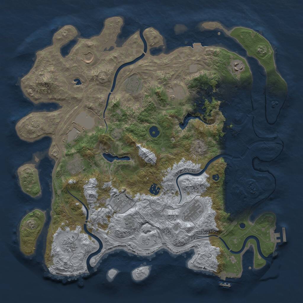 Rust Map: Procedural Map, Size: 4250, Seed: 957730132, 17 Monuments
