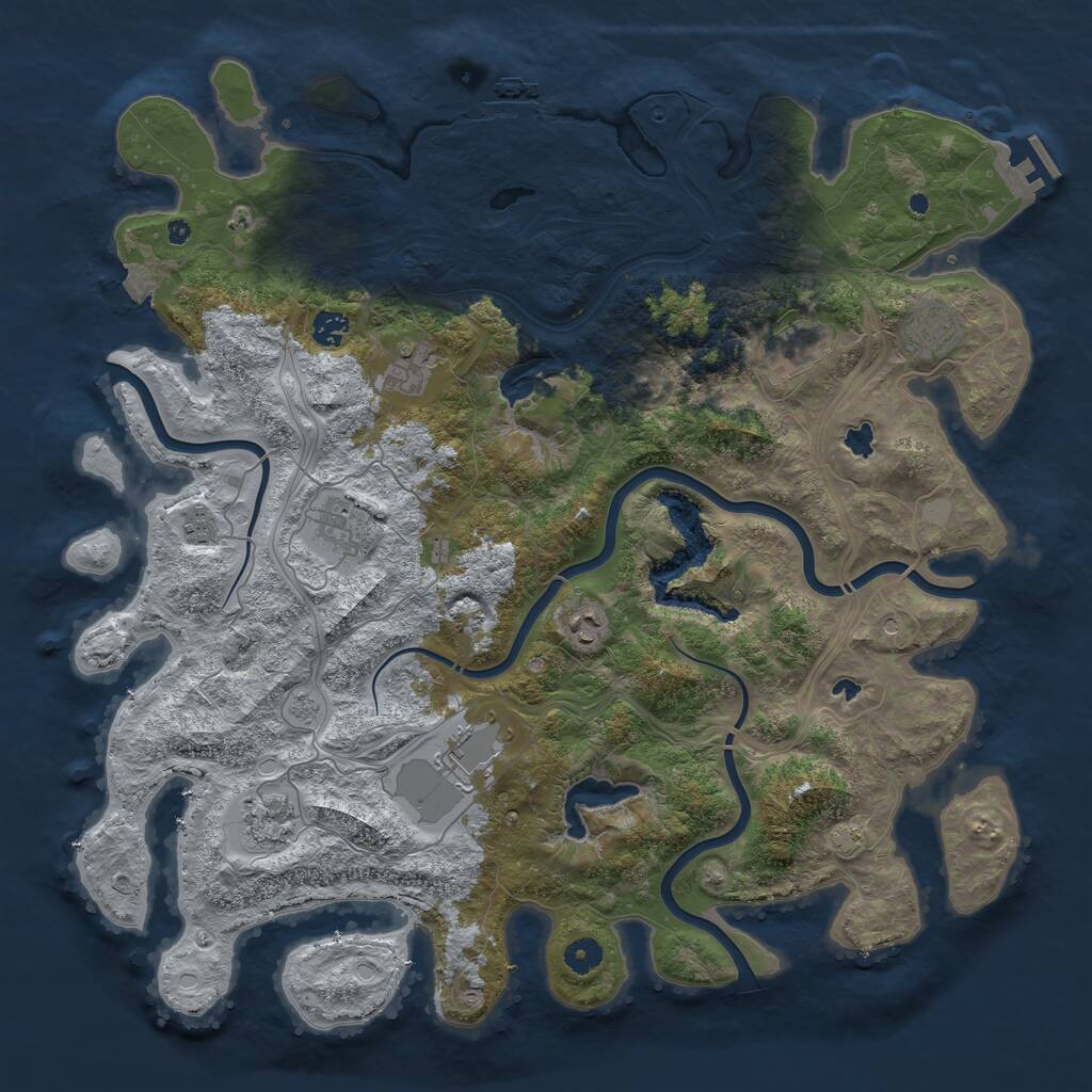 Rust Map: Procedural Map, Size: 4500, Seed: 443177249, 15 Monuments