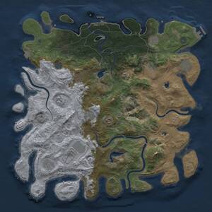 Thumbnail Rust Map: Procedural Map, Size: 4500, Seed: 443177249, 18 Monuments