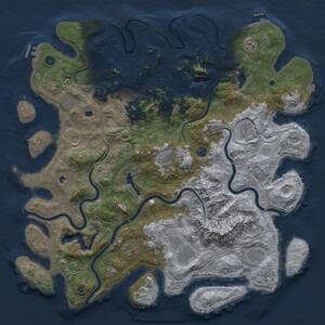 Thumbnail Rust Map: Procedural Map, Size: 5000, Seed: 2083136067, 17 Monuments