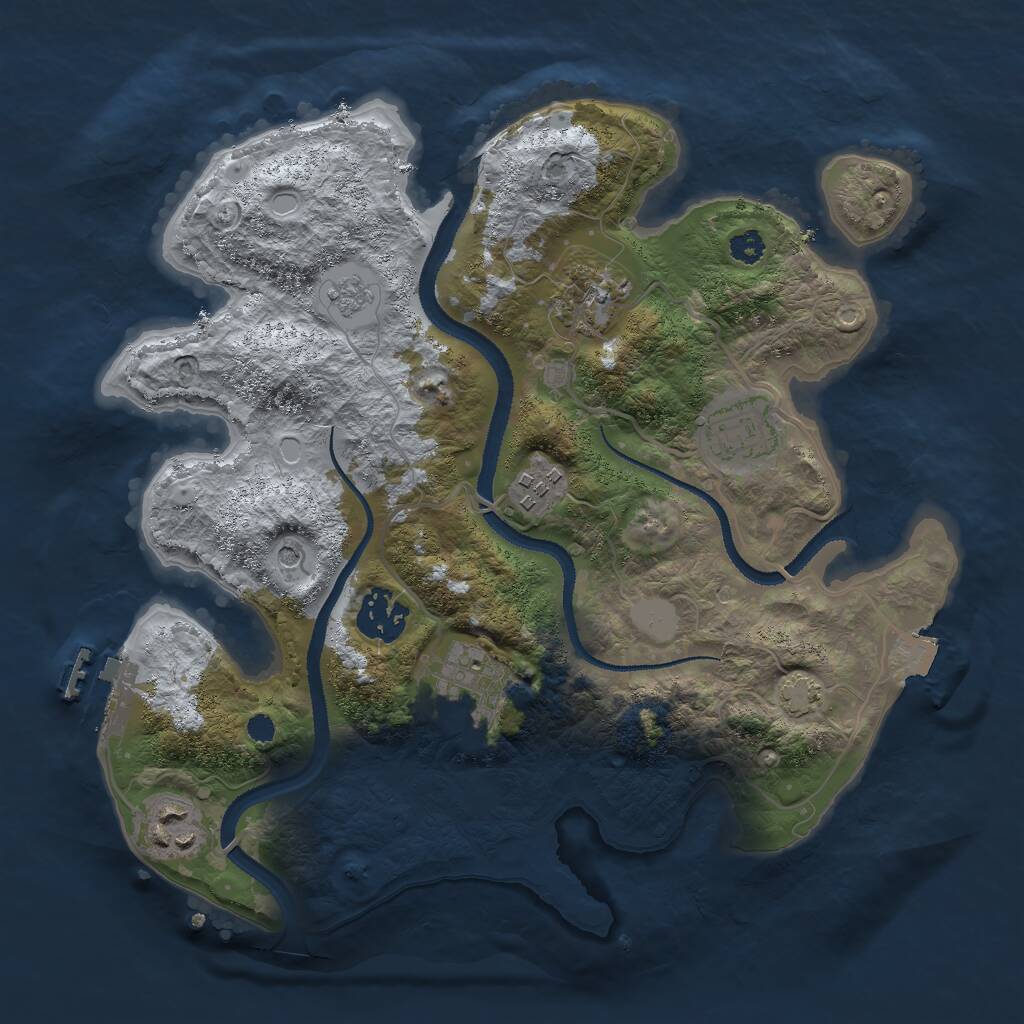 Rust Map: Procedural Map, Size: 3000, Seed: 1336738843, 11 Monuments