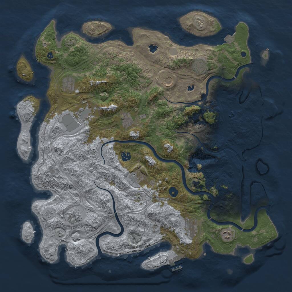 Rust Map: Procedural Map, Size: 4500, Seed: 260102, 17 Monuments