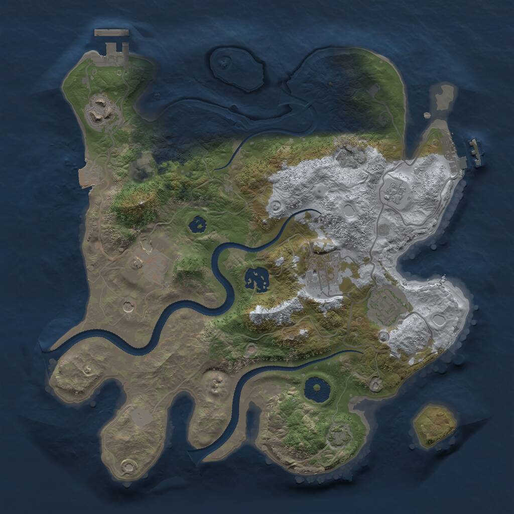 Rust Map: Procedural Map, Size: 3000, Seed: 1041482989, 11 Monuments