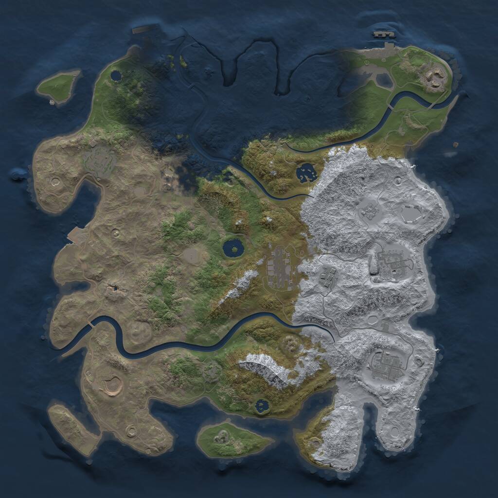 Rust Map: Procedural Map, Size: 3750, Seed: 677889330, 15 Monuments