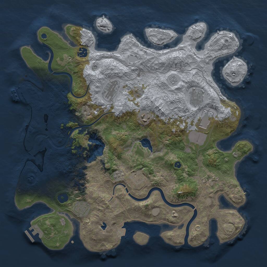 Rust Map: Procedural Map, Size: 4000, Seed: 528829921, 15 Monuments