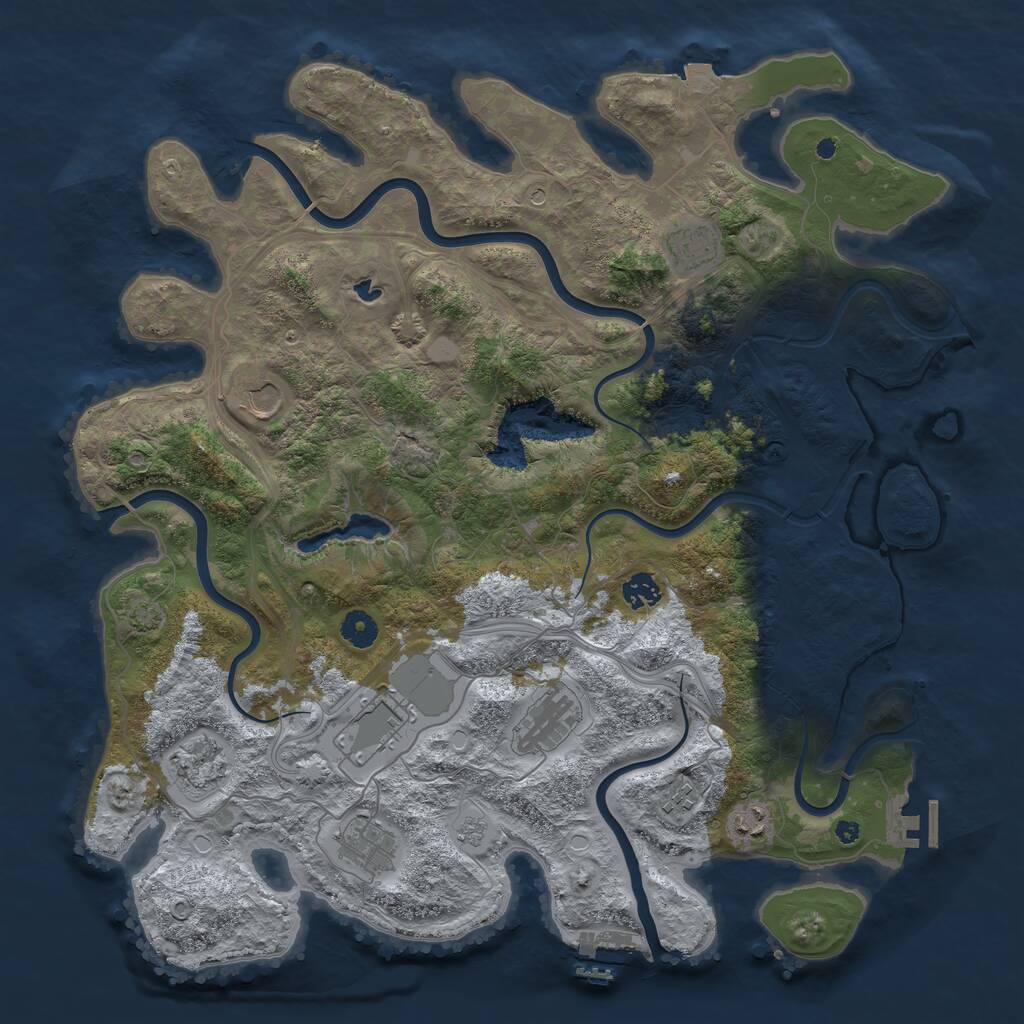 Rust Map: Procedural Map, Size: 4250, Seed: 1143292485, 15 Monuments