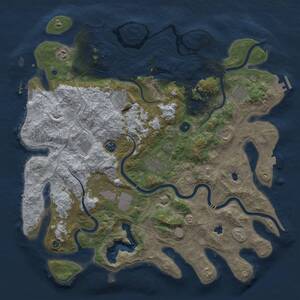 Thumbnail Rust Map: Procedural Map, Size: 4500, Seed: 727279566, 15 Monuments
