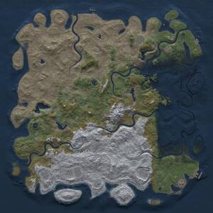 Thumbnail Rust Map: Procedural Map, Size: 6000, Seed: 143850434, 17 Monuments