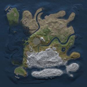 Thumbnail Rust Map: Procedural Map, Size: 3000, Seed: 1837951262, 9 Monuments