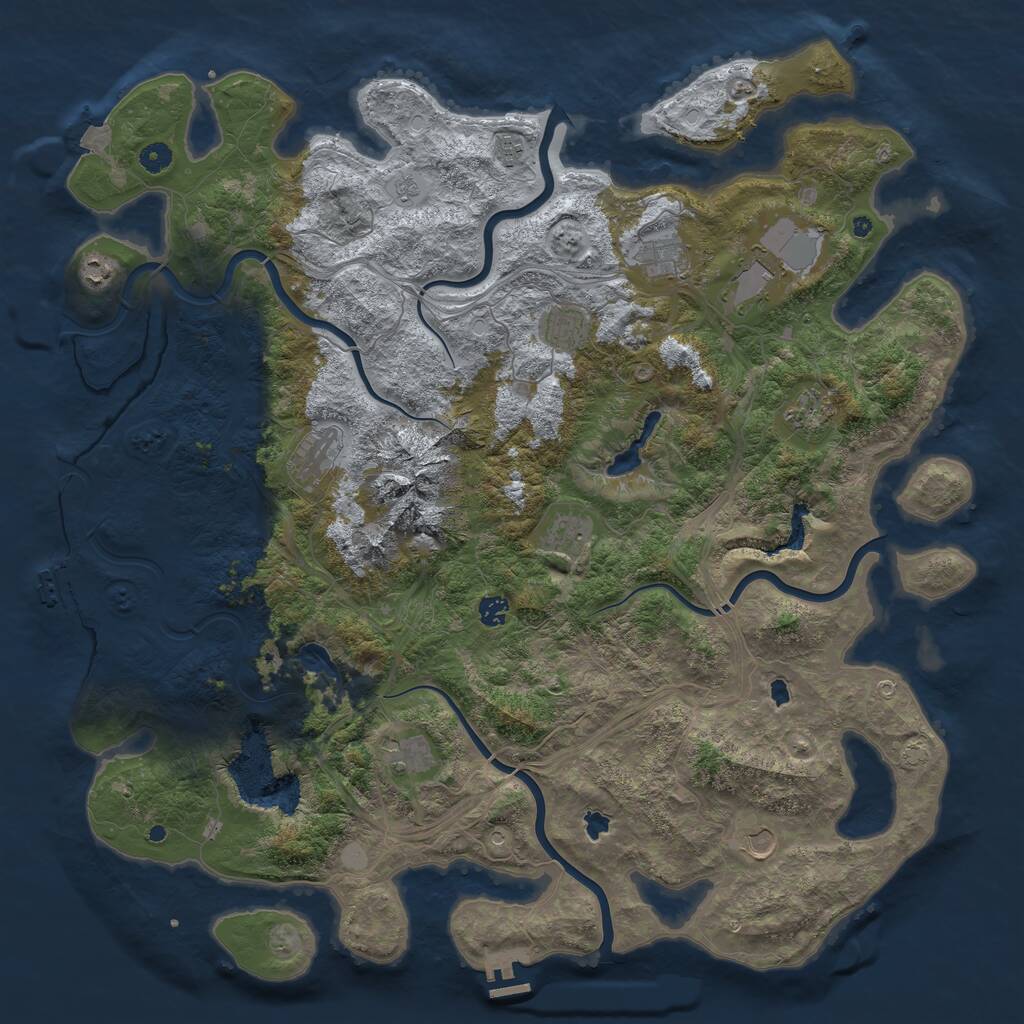 Rust Map: Procedural Map, Size: 5000, Seed: 5999756, 17 Monuments